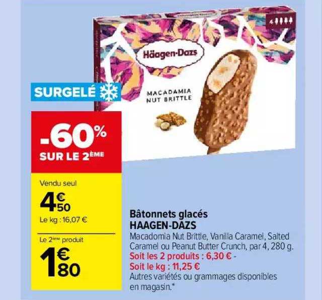 bâtonnets glacés häagen-dazs