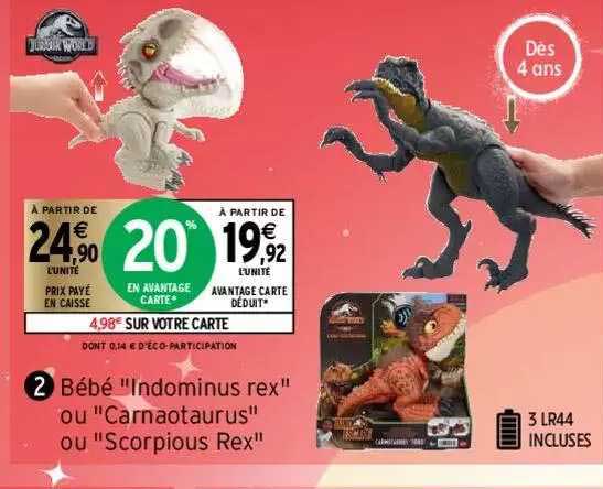 bébé "indominus rex" ou "carnaotaurus" ou "scorpious rex"