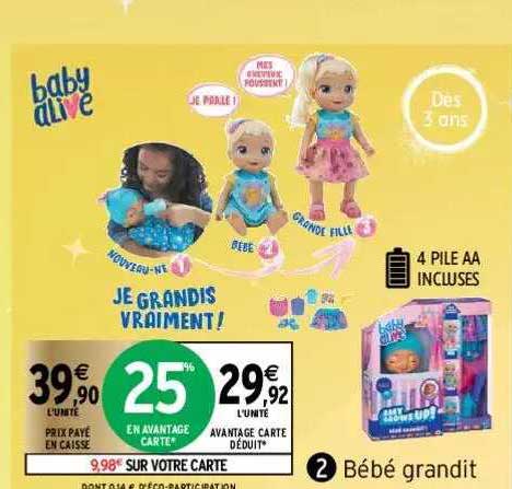 bébé grandit baby alive