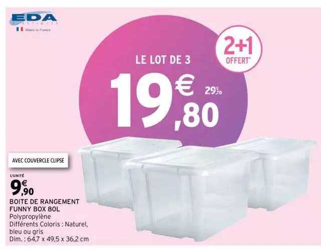 Boîte De Rangement Funny Box 80 L Eda