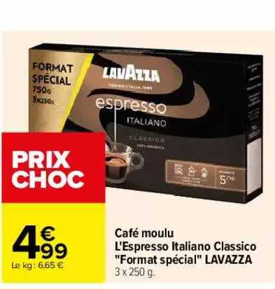 café moulu l'espresso italiano classico "format spécial" lavazza