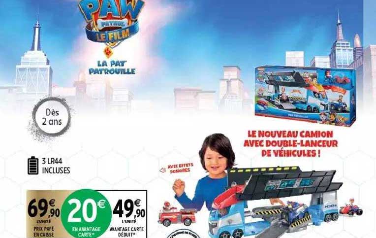 camion avec double-lanceur de véhicules paw patrol