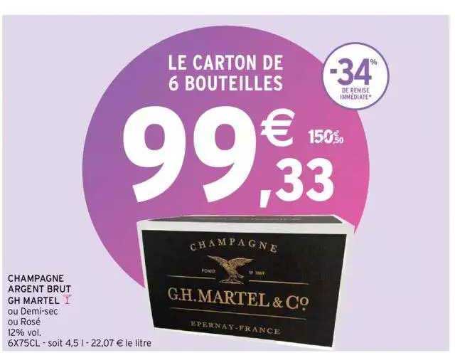 champagne argent brut gh martel