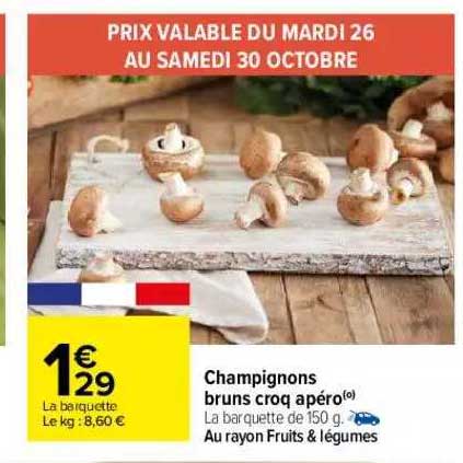 champignons bruns croq apéro