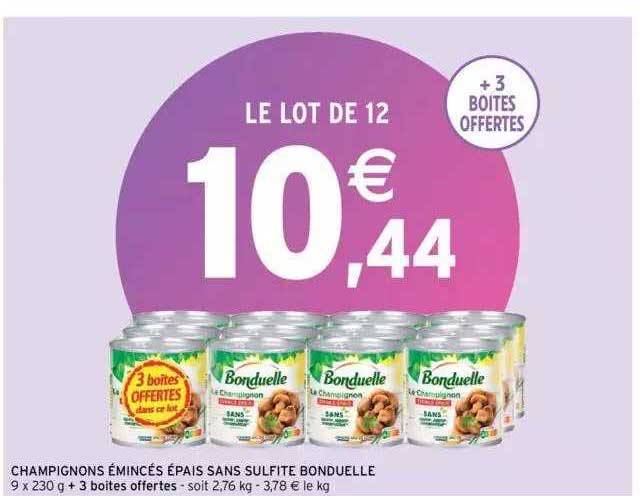 champignons émincés épais sans sulfite bonduelle