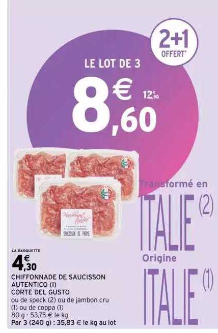 chiffonnade de saucisson autentico corte del gusto
