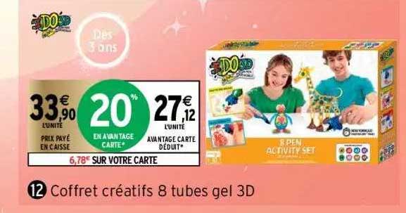 Coffret Créatifs 8 Tubes Gel 3d