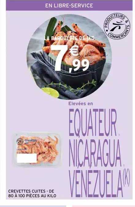 Crevettes Cuites De 80 à 100 Pièces Au Kilo