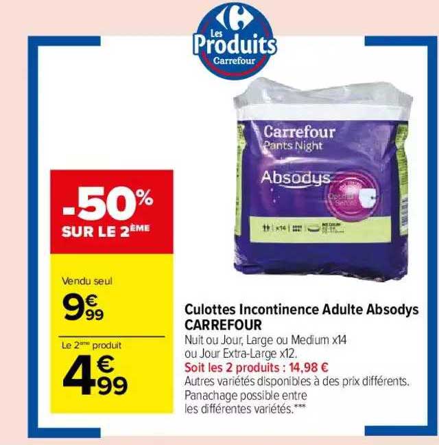 Culottes Incontinence Adulte Absodys Carrefour