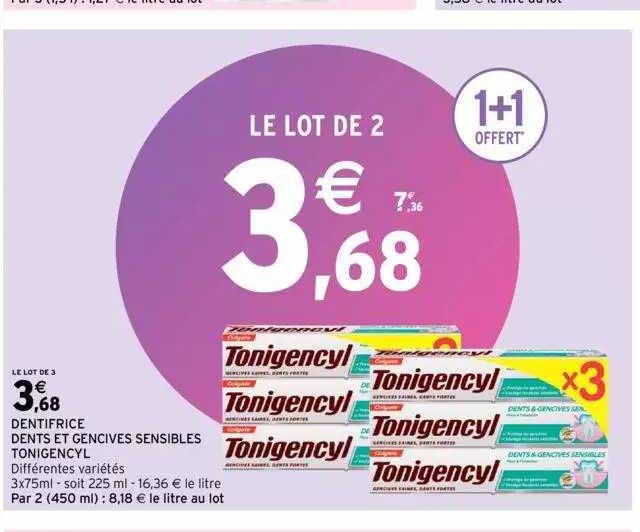 dentifrice dents et gencives sensibles tonigencyl