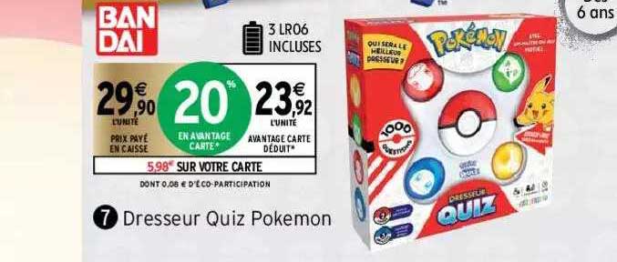 dresseur quiz pokémon bandai