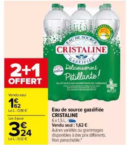 eau de source gazéifiée cristaline