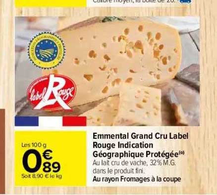 emmental grand cru label rouge indication géographique protégée