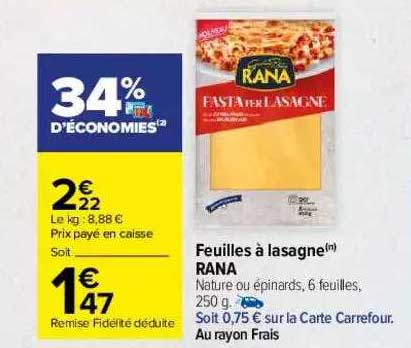 Feuilles à Lasagne Rana