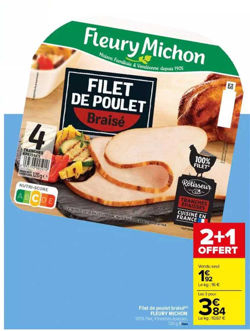 Filet De Poulet Braisé Fleury Michon