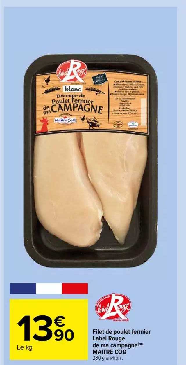filet de poulet fermier label rouge de ma campagne maître coq
