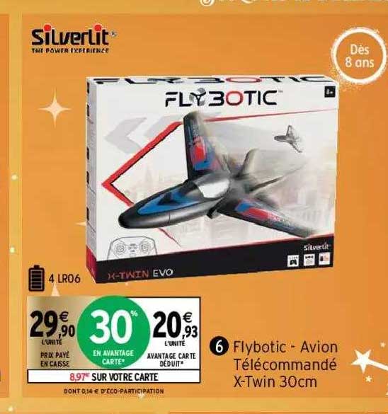 flybotic - avion télécommandé x-twin 30 cm silverlit