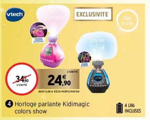 horloge parlante kidimagic colors show