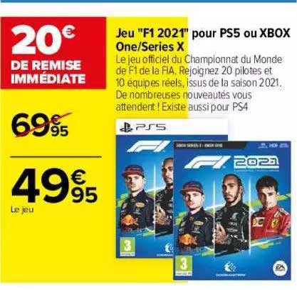 jeu "f1 2021" pour ps5 ou xbox one-series x
