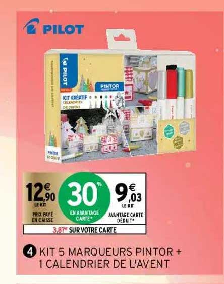 kit 5 marqueurs pintor + 1 calendrier de l'avent