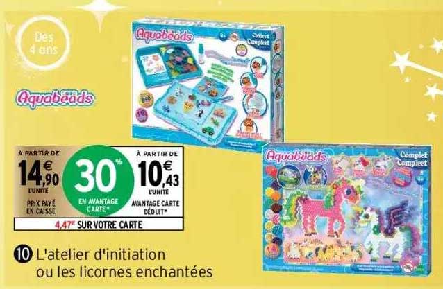 l'atelier d'initiation ou les licornes enchantées aquabeads