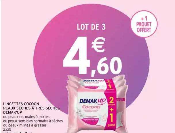 lingettes cocoon peaux sèches à très sèches demak'up