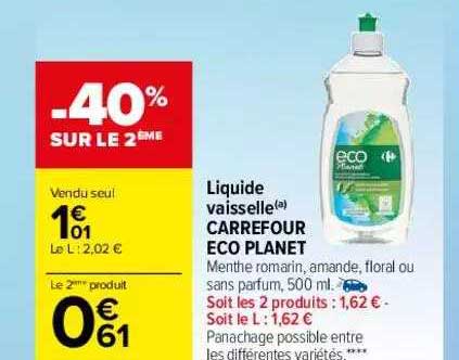 liquide vaisselle carrefour éco planet