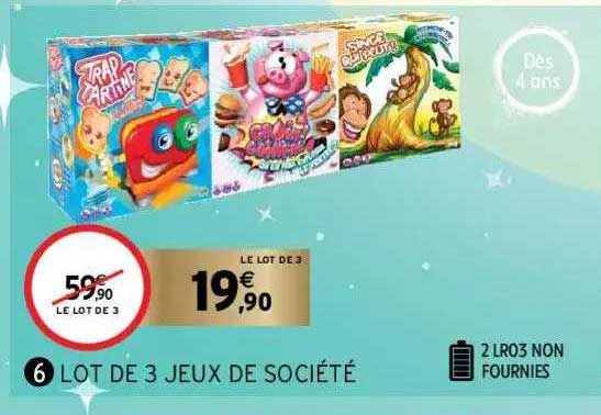 lot de 3 jeux de société trap tartine