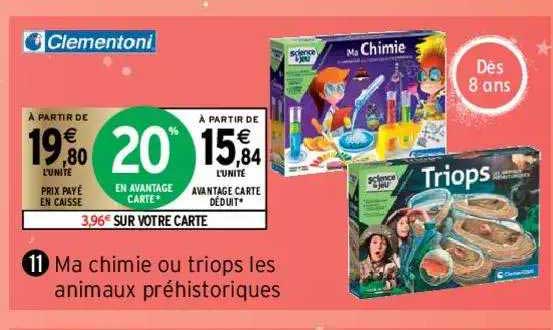 ma chimie ou triops les animaux préhistoriques clementoni