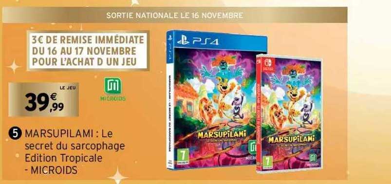 marsupilami : le secret du sarcophage édition tropicale - microids