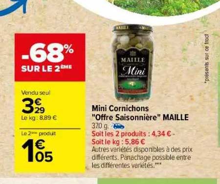 Mini Cornichons "offre Saisonnière" Maille
