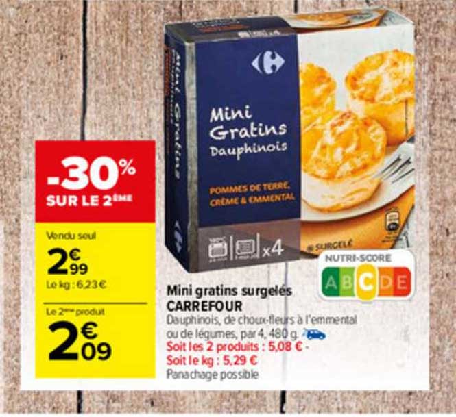 mini gratins surgelés carrefour