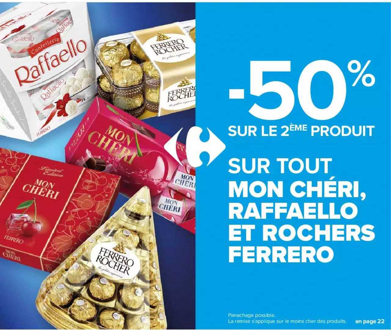 mon chéri, raffaello et rochers ferrero