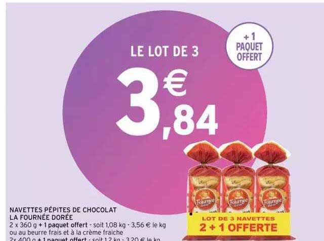 navettes pépites de chocolat la fournée dorée