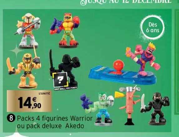 packs 4 figurines warrior ou pack deluxe akedo