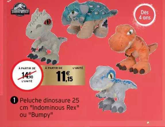 Peluche Dinosaure 25 Cm "indominous Rex" Ou "bumpy"