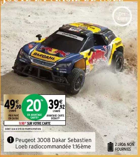 peugeot 3008 dakar sebastien loeb radiocommandée 1:16ème