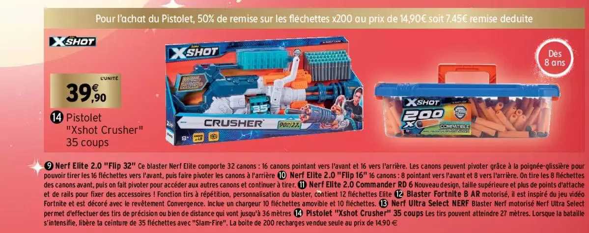 pistolet "xshot crusher" 35 coups