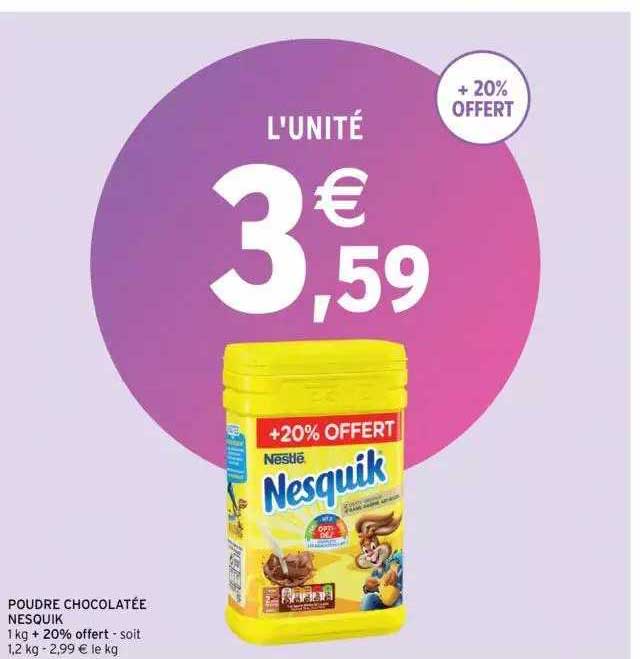 poudre chocolatée nesquik