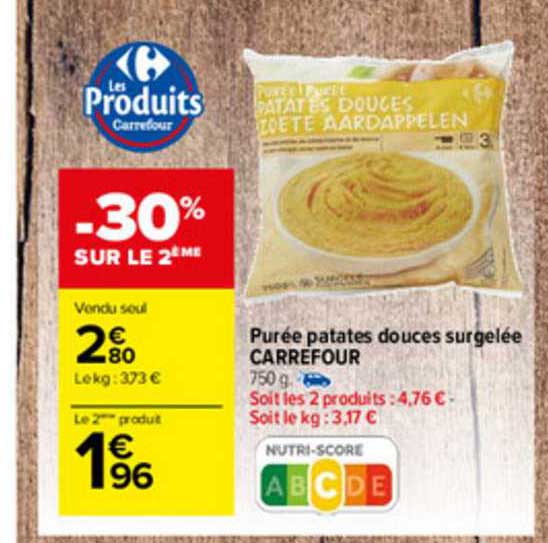 purée patates douces surgelée carrefour
