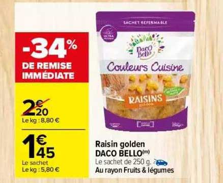 raisin golden daco bello