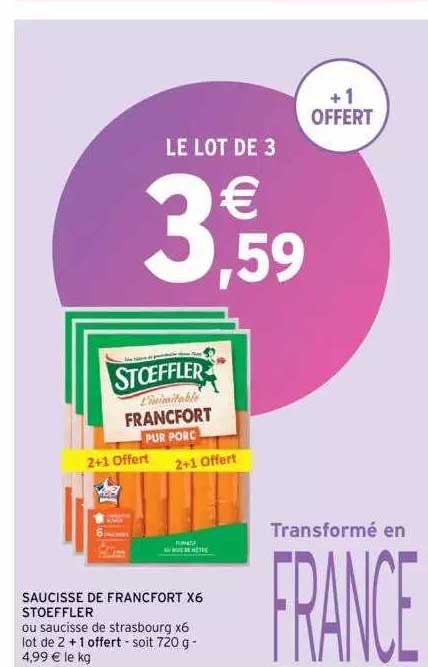 saucisse de francfort x6 stoeffler