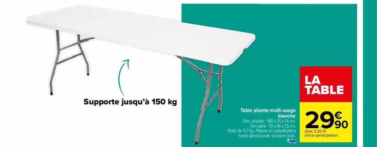 Table Pliante Multu-usage Blanche