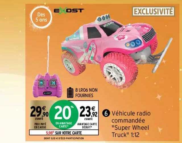 véhicule radio commandée "super wheel truck" 1:12 exost