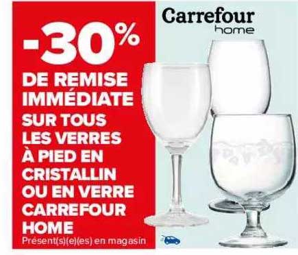 verres à pied en cristallin ou en verre carrefour home