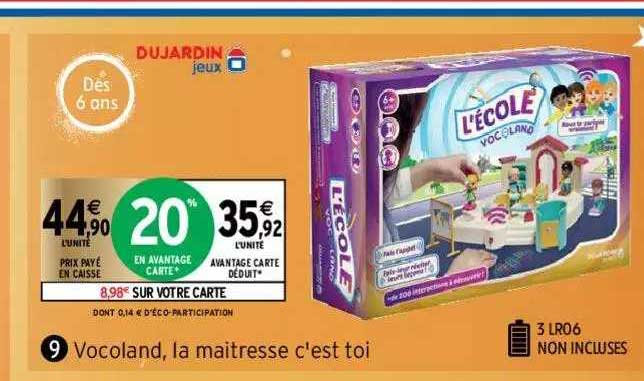 vocoland, la maitresse c'est toi dujardin jeux