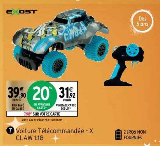 voiture télécommandée - x claw 1:18 exost