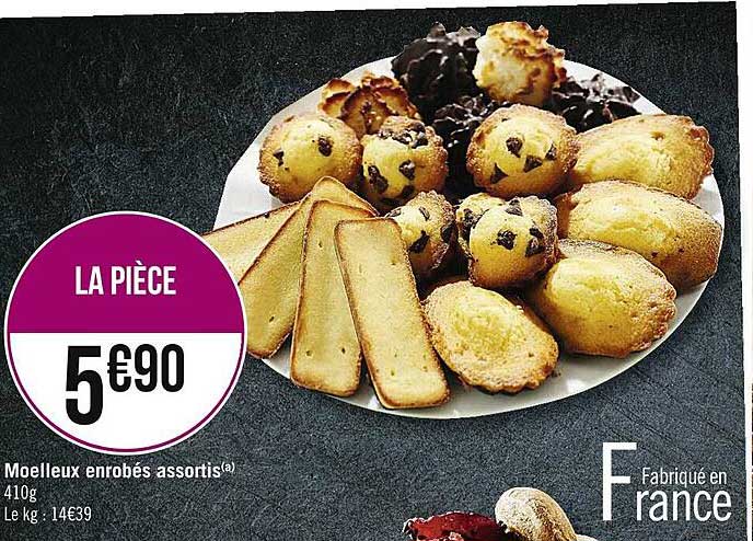 moelleux enrobés assortis