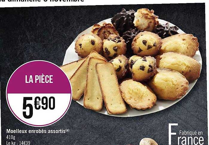 moelleux enrobés assortis