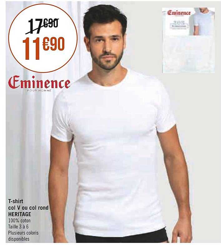 t-shirt col v ou col rond héritage éminence